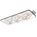 New living room lamp rectangular LED ceiling lamp with fan Nordic brightened intelligent voice control living room main lamp