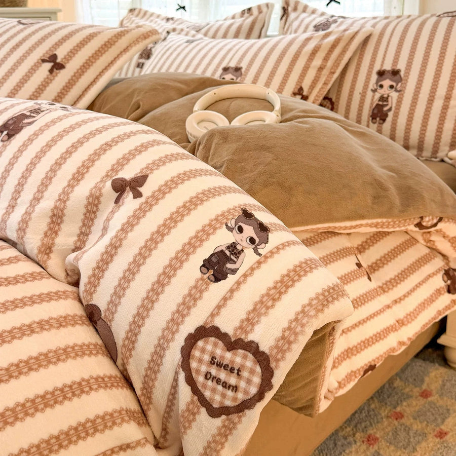 Monica Milk Velvet 4-Piece Winter Bedding Set - view 10