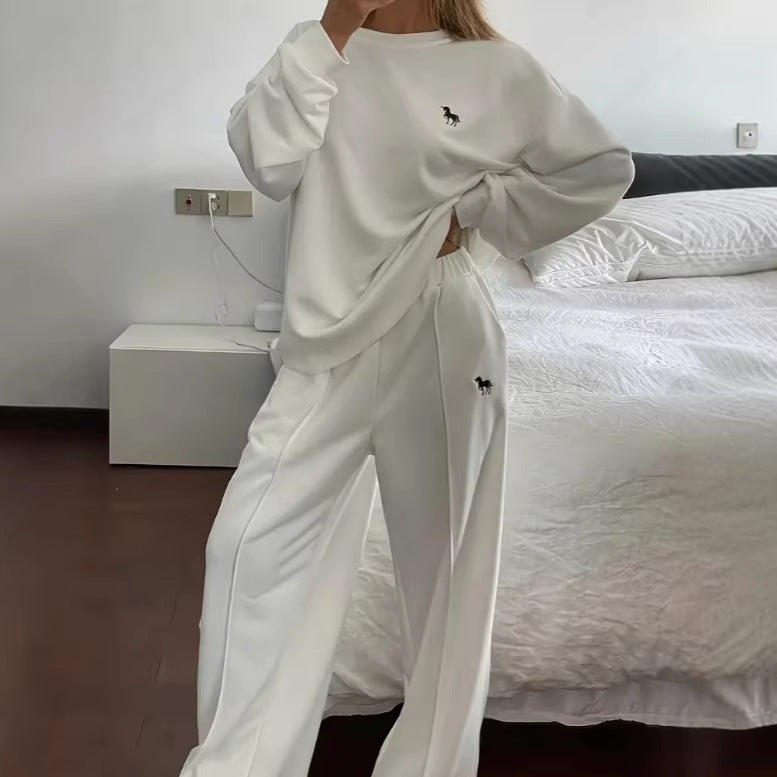 Fall Sporty Casual Loose Hoodie + Pants 2-Piece Set