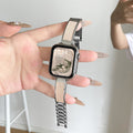 Fits Apple watchs11 Watch Band Niche New s10s9 Watch Chain Women Metal Leather Trim Premium