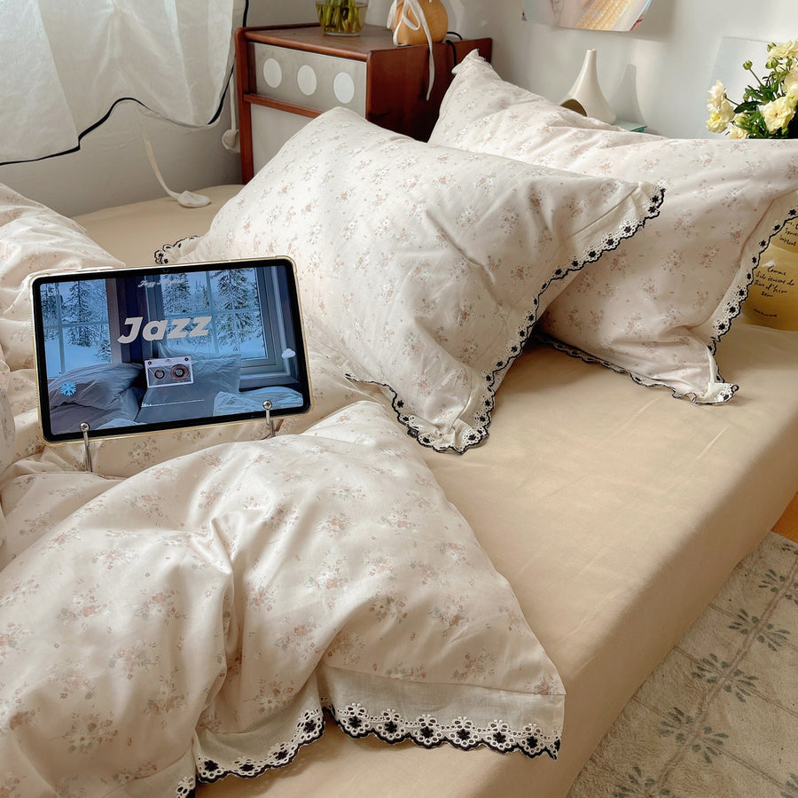 Warm Flower Palette French-Style Cotton 4-Piece Bedding Set - view 2