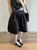 awencat lace stitching wide waist white skirt 2026 summer new slimming solid color a-line skirt for