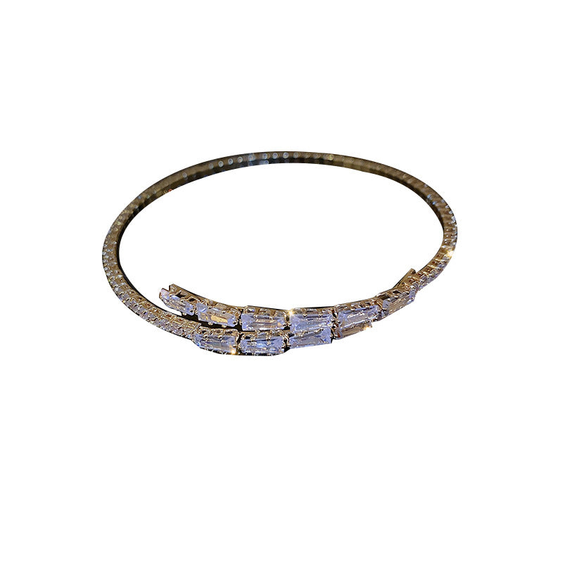 Zircon Bow Open Cuff Bracelet - view 5