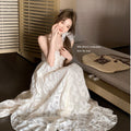 Beach Backless Halter Padded Hollow Mid-Length Dress