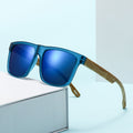New Retro UV-Proof Bamboo Wood Men Sunglasses Trendy Versatile Sunglasses Overseas Fashionable Sunshade Sunglasses