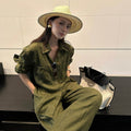 Spring Old Money Office V-Neck Sun-Protection Top + Shirt + Pants 2-Piece Set