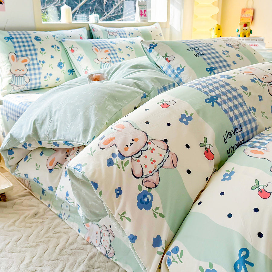 Leopard Bichon & Dachshund Cartoon Cotton 4-Piece Bedding Set - view 5