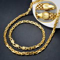 Overseas Western Fashionable Jewelry Necklace Bracelet Set Hip-hop Geometric Square Piece Spliced Chain Unisex
