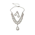 Imperial Light Luxury Pearl Cubic Zirconia Crystal Necklace Girls Day Wedding Dress Bride Premium Clavicle Chain Evening Gown Accessory