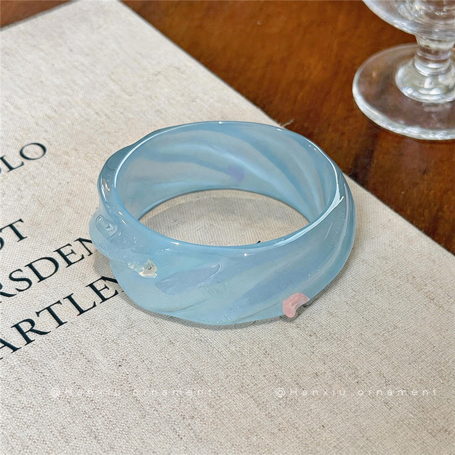 Resin Starfish Textured Bangle Bracelet - view 4