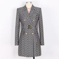 Women's Fall Korean Mid-Length Long Blazer + Jacket 2026 | Trendy Jacket - White
