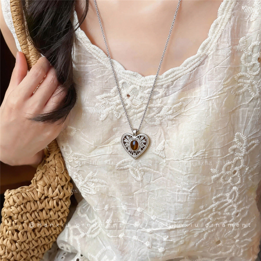 Korean Heart Pendant Adjustable Necklace - view 3
