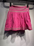 Women's French Ethnic Embroidered Cotton Crew Neck High Waist Skirt + Shirt + Shorts - Top