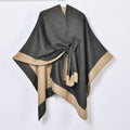 Women's Fall-Winter Ethnic Versatile Slit Plaid Shawl + Cape 2026 - Red