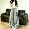 Summer Sporty Casual Striped Loose Elastic Wide Leg Pants + Pants