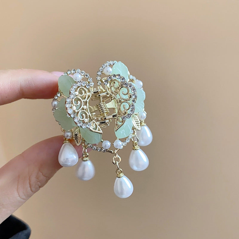 Chinese-Style Enamel Butterfly Tassel Hair Clip - view 6