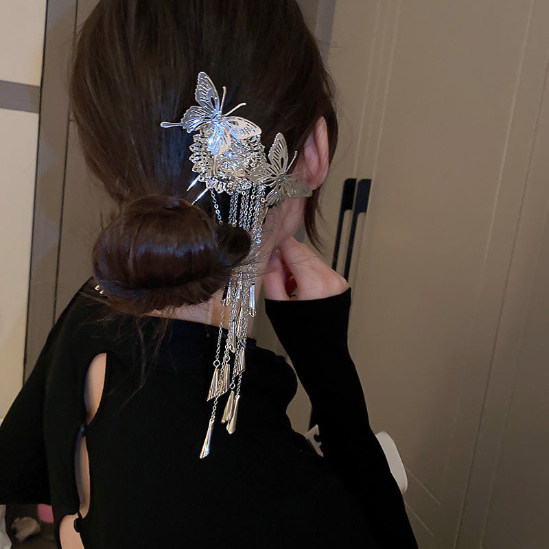 Chinese-Style Jade Rabbit Floral Hair Stick - view 6