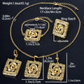 Western Bestseller Overseas 18K Gold Cutout 3 Petal Flower Necklace Bracelet Set Earrings Ring Versatile Women Jewelry Set