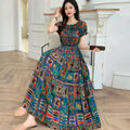 Women's Bohemian Floral Elastic Dress + Skirt + Long Skirt 2026 - 1-1#