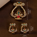 Western Vintage Accessory Gold Plated Lyre Artistic Brooch Creative Elegant Vertical Sound Joy Stud Chest Flower Set