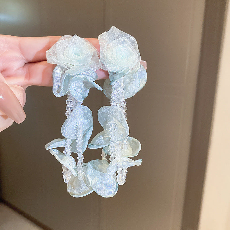 Heart Resin Flower Mesh Stud Earrings - view 8