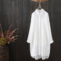 Women's Summer Fashion Versatile Striped Loose Mid-Length Long Cardigan + Sun-Protect - White