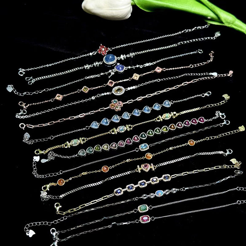 Zircon Leaf Heart Bracelet - view 2