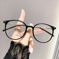 Light-Changing Prescription Glasses Fashionable Trendy Bare Face Overseas Retro Versatile Slender Large Frame Gray Photochromic Myopia Glasses