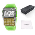 Cross-Border Hit Small Square Piece Glow Sports Watch Multifunction Waterproof Silicone Calculator Phone Book Factory Direct