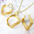 Western Middle East Retro Overseas Jewelry Set Height Precious Bride Wedding Versatile Pendant Necklace Earrings Set 2-Piece Set