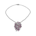 Runaway Princess ~ Pink Crystal Flower Jewelry Set Light Luxury Niche Banquet Clavicle Chain Wedding Luxury Party Necklace