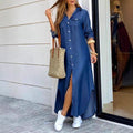 Sexy Shirt Dress - European Style Long Maxi Dress for Spring Summer