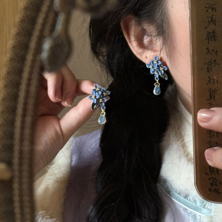 Chinese-Style Glass Bead Tassel Earrings - view 10