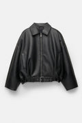 Women's Fall-Winter Retro Casual Lapel Collar Loose Jacket 2026 - Black