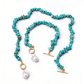 EU/US Import Asymmetric Pearl Clavicle Chain Women Personality Fashionable Premium Elegant Simple Green Fluffy Stone Necklace