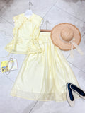 New Chinese Zen Embroidered Skirt + Vest 2-Piece Set