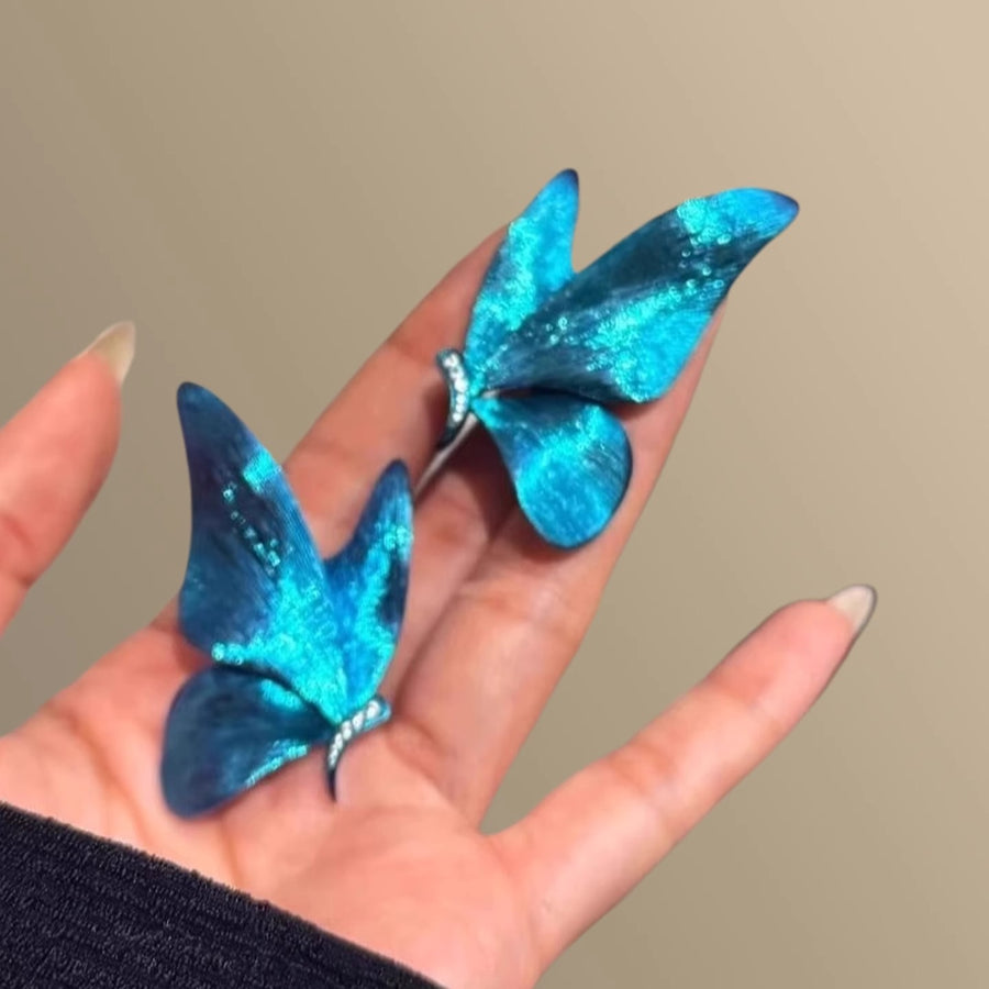 Rhinestone Butterfly Stud Earrings - view 2