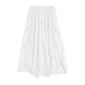 Summer Lace High Waist Asymmetric Mid-Length Long Skirt