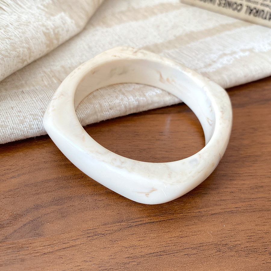 Minimalist Round Acrylic Bangle Bracelet - view 8
