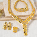 Middle East Jewelry Necklace Bracelet Set Ring Earrings Set Hot Sale Light Luxury Cubic Zirconia Bride Jewelry Set Gown Accessory