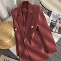 Women's Fall Korean School Loose Blazer + Top 2026 | Casual Blouse - Houndstooth Pants