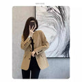 Women's Spring Office Korean Petite Blazer + Top 2026 | Casual Blouse - Red
