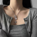 Heart Angel Cubic Zirconia Necklace Women Niche Design Detail Clasp Clavicle Chain Personality Simple Minimal Accessory N6351