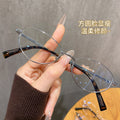 Beesfen 30920Y Premium Bare Face Book Nerd Glasses Clear Cold Feel Ultra-Light Pure Titanium Cat-Eye Glasses Frame Wholesale