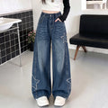 Girls' Star Wide-Leg Straight Jeans
