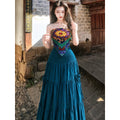 Women's Bohemian Ethnic Printed Skirt + Top 3-Piece Set 2026 | Summer Mini Skirt - Jacket