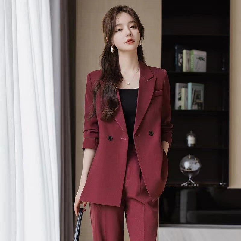 Spring-Summer Professional Elegant Jacket + Pants 3-Piece Set