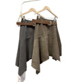 Fall Trendy Retro Asymmetric Skirt + Short Skirt