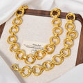 Overseas Dubai Coated 18K Gold Pair Band Spliced Chain Gold Bracelet Necklace 2-Piece Set Simple Hip-Hop Plain Chain