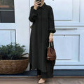 Elegant Long Sleeve Loose Shirt + Pants 2-Piece Set
